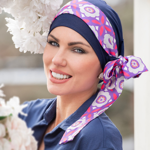 Yanna Navy Purple Rose